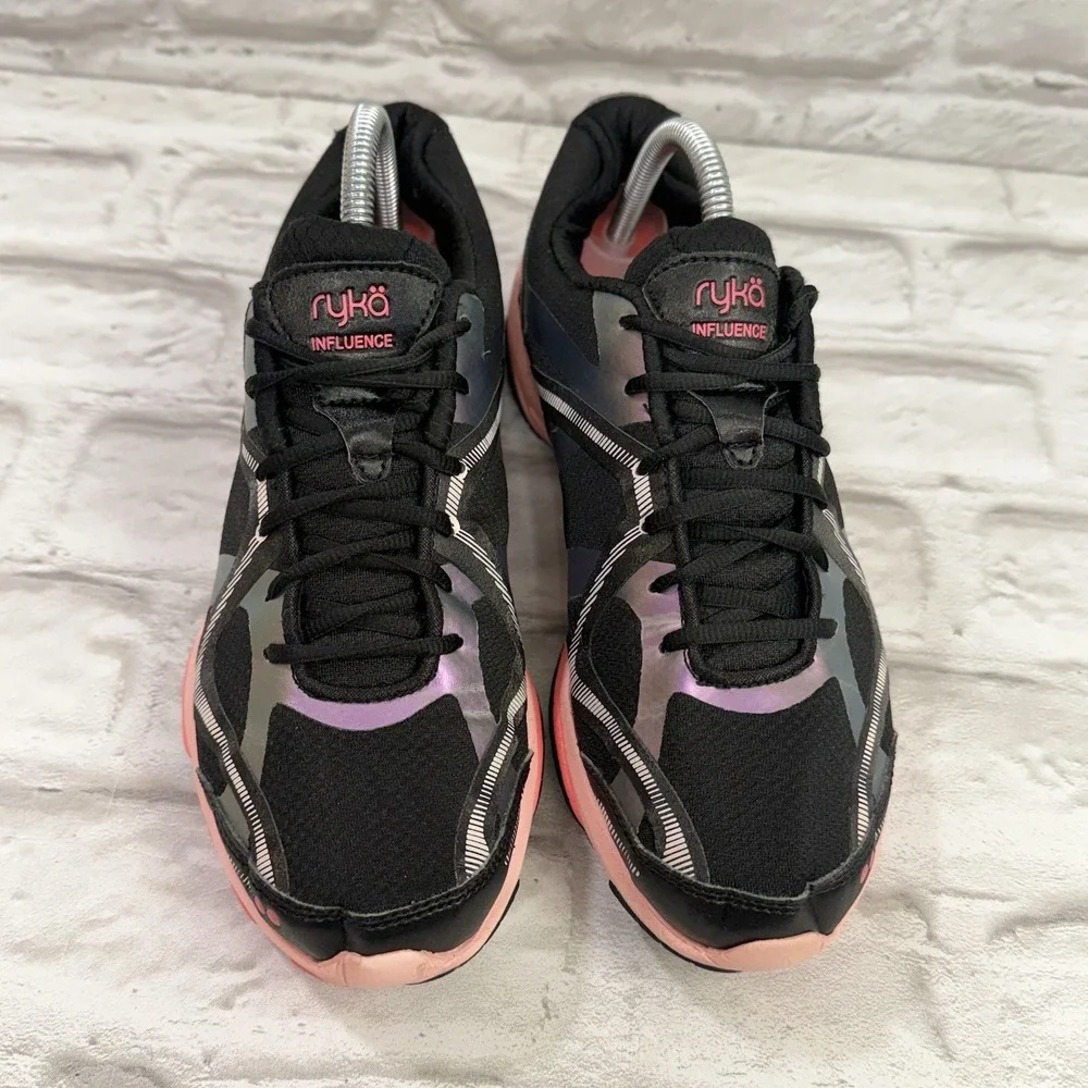 Ryka Influence Cross Training Athletic Shoes Black Pink Woman's 9.5 W‎ Nice!!